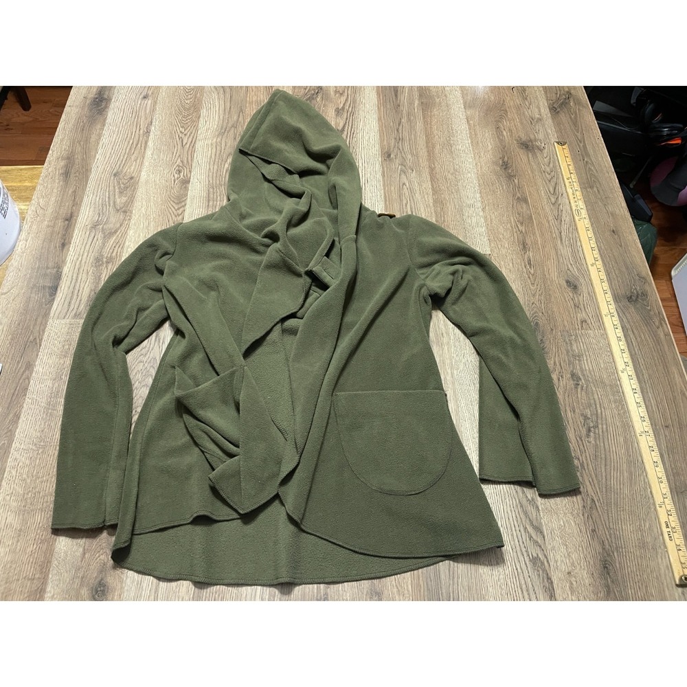 The Collection Royal Sweater, Women's Size Medium, Green, Open Cardigan w/ Hood